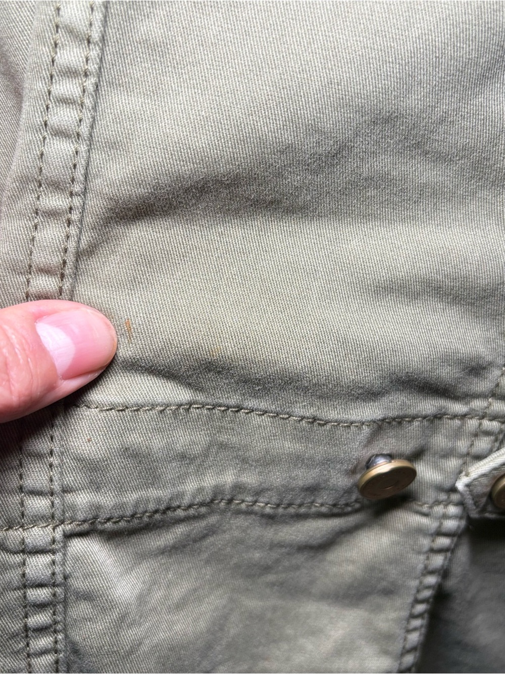 White House Black Market Olive Green Studded Utility Jacket | Military Style - Picture 12 of 14